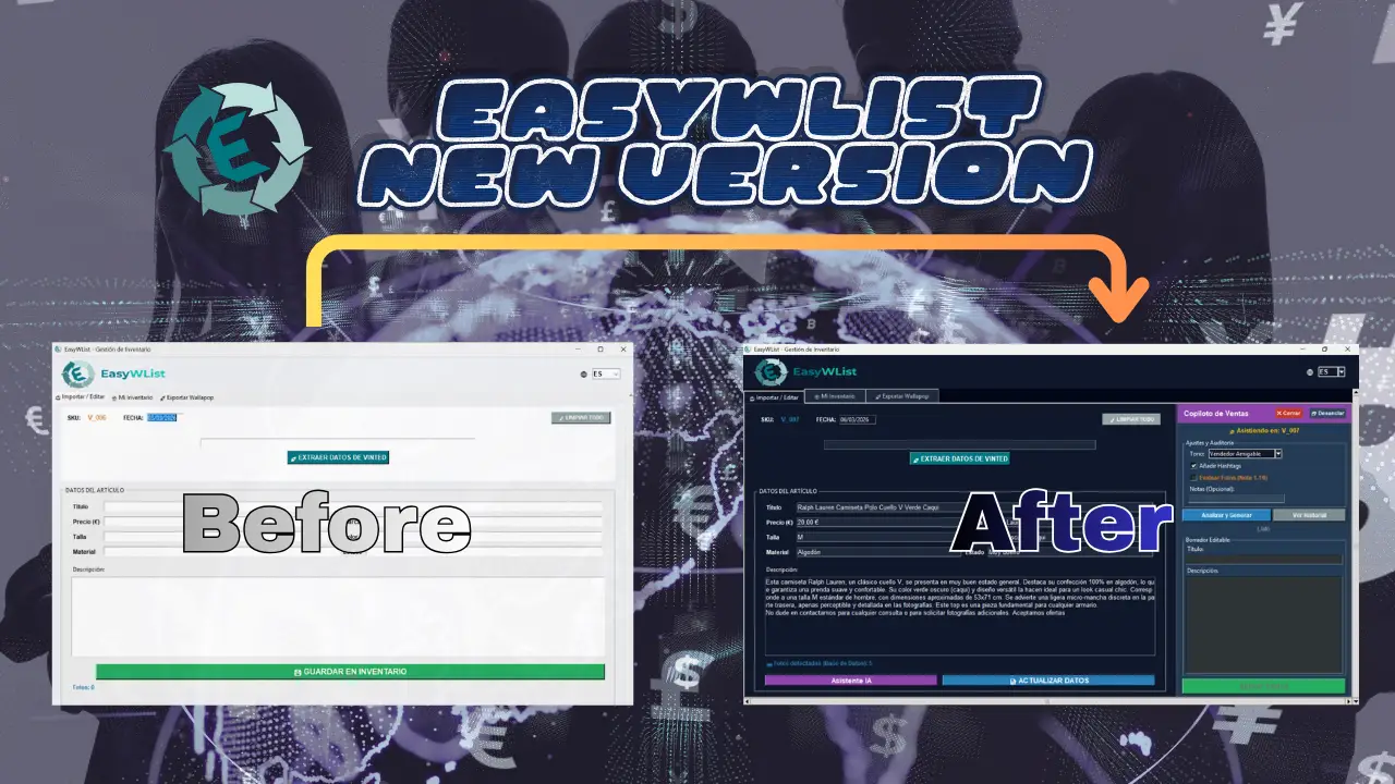 Nueva interfaz en modo oscuro y asistente de Inteligencia Artificial de la herramienta EasyWList