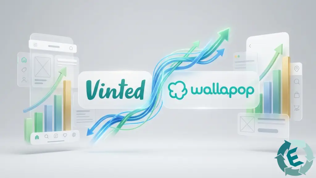 Logos de Vinted y Wallapop juntos simbolizando el aumento de ventas multicanal.