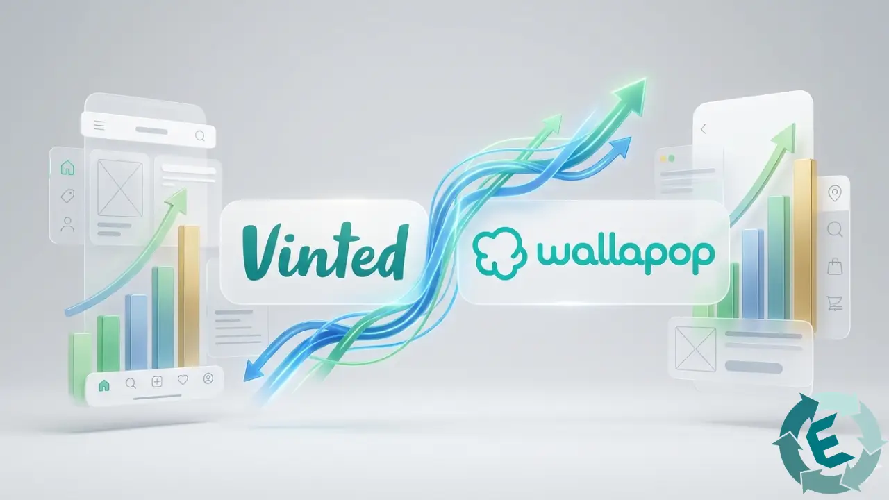 Logos de Vinted y Wallapop juntos simbolizando el aumento de ventas multicanal.