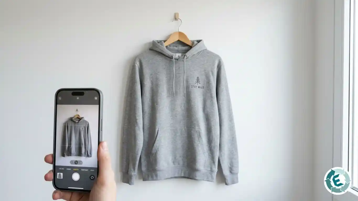 Lighting and framing for clothing photos on Vinted and Wallapop