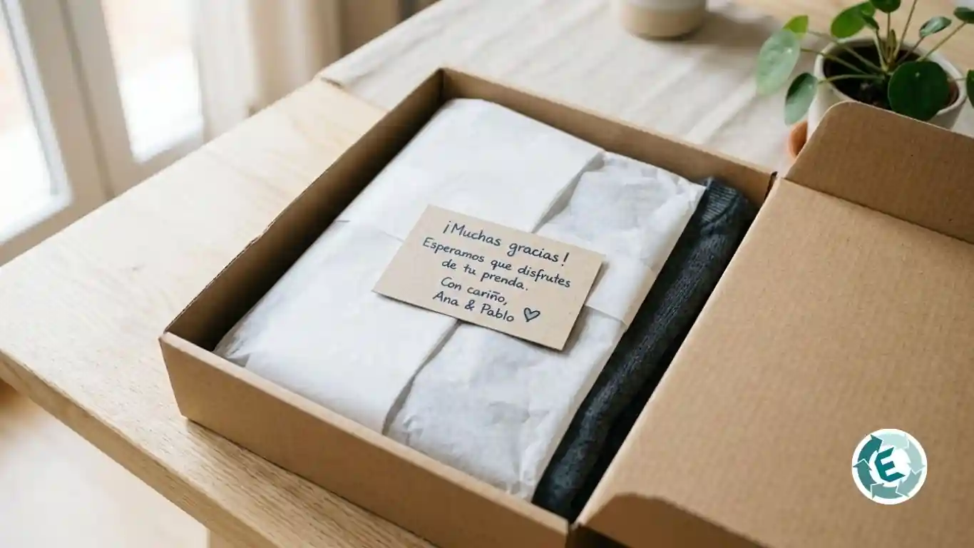 Empaquetado de ropa segunda mano con papel de seda para mejorar valoraciones